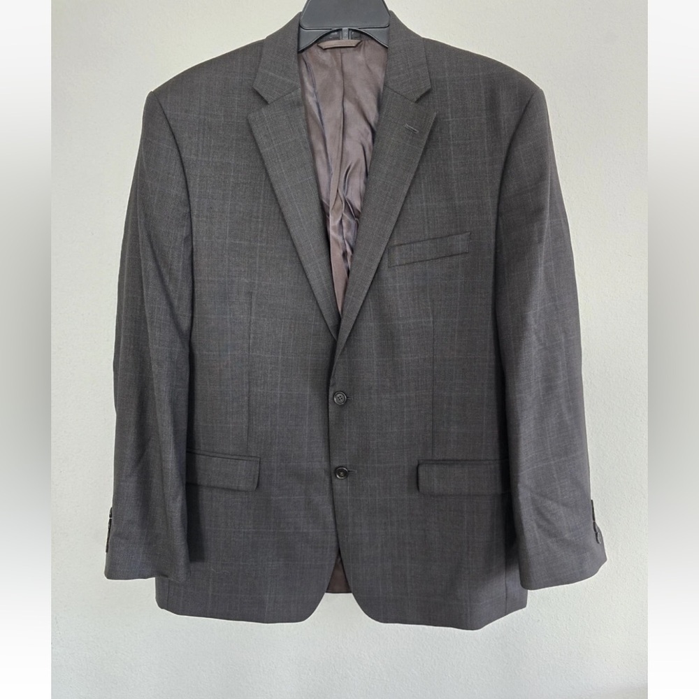 Lauren Ralph Lauren Sports Coat Men 44R Gray 100% Wool 2button Pinstripe Career - Picture 2 of 12